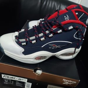 Reebok Question Mid (Allen Iversons) 8.5 Navy/White/Red